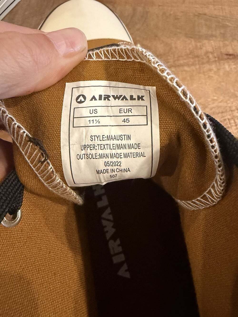 Airwalk Maaustin High Top Canvas Sneakers Brown Tan Men’s 11.5 NWOT Skate Shoes - Picture 8 of 8